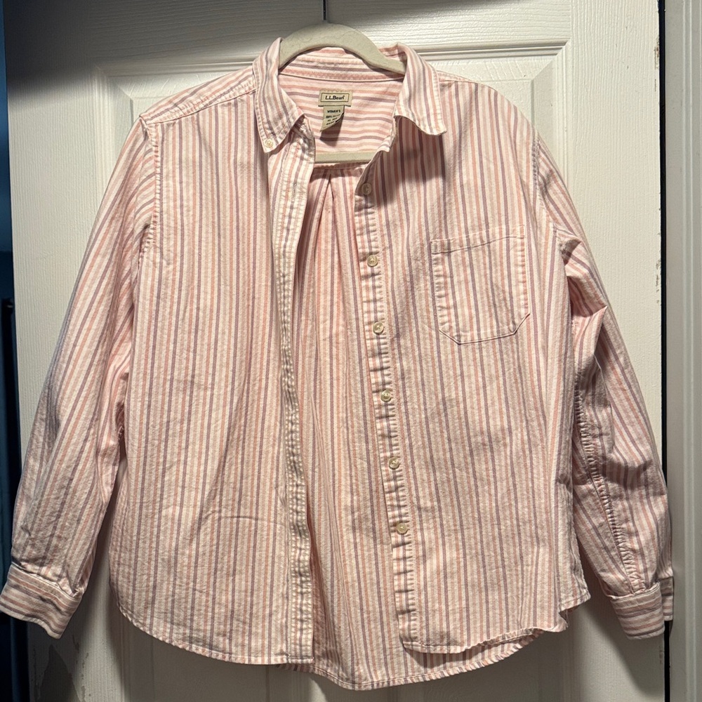 L.L. Bean Striped Button Down Shirt